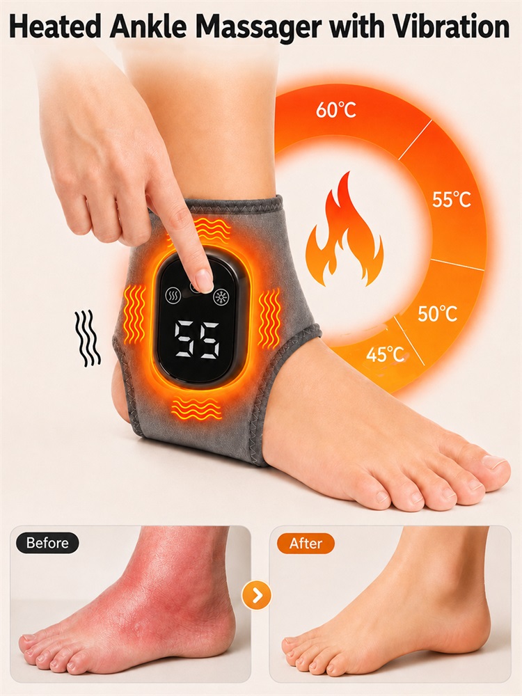 Ankle Brace Support - Electric Heat And Vibration Ankle Wrist