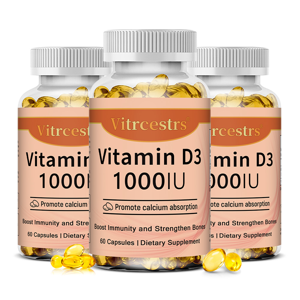 Health Wellness Vitamins - Vitamin D3 1000 IU Capsules, Supports